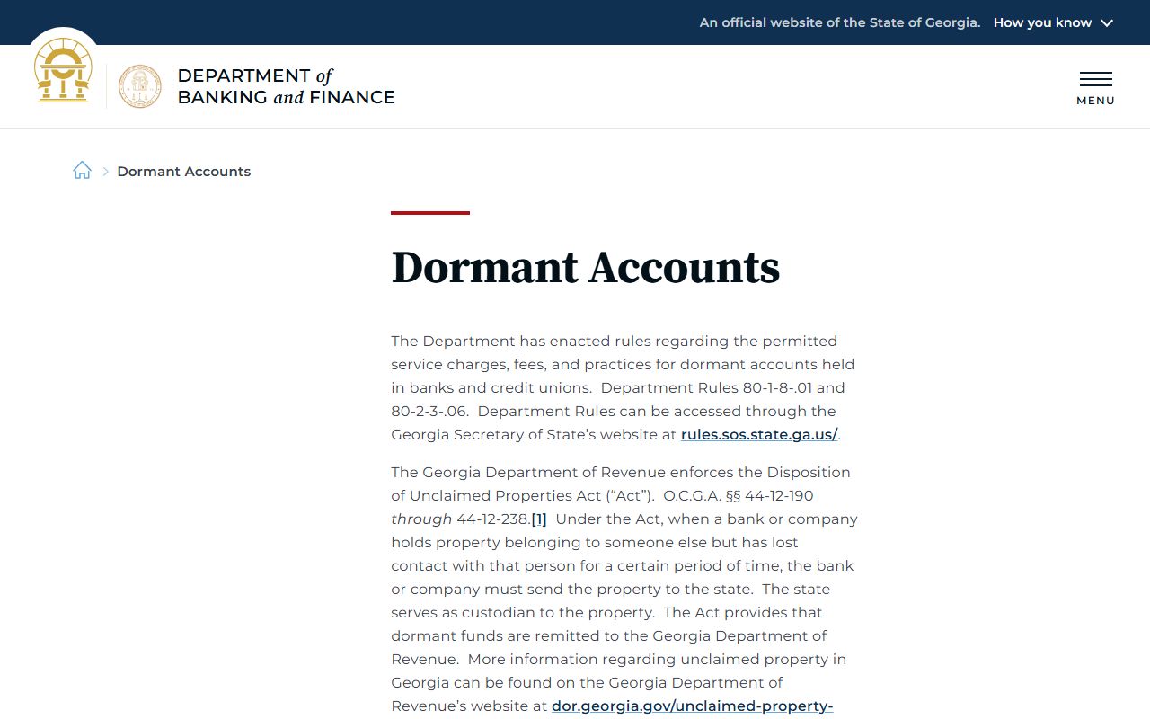 Georgia Unclaimed Money reference image