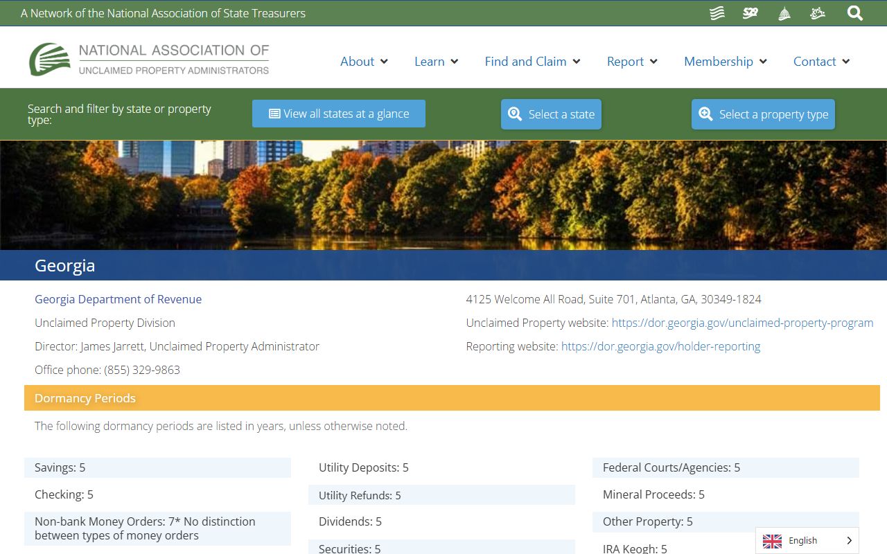 Georgia Unclaimed Money reference image