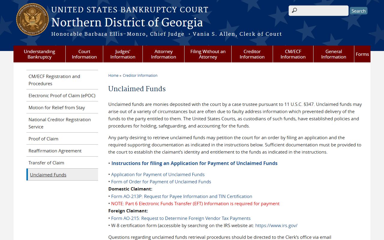 Georgia Unclaimed Money reference image
