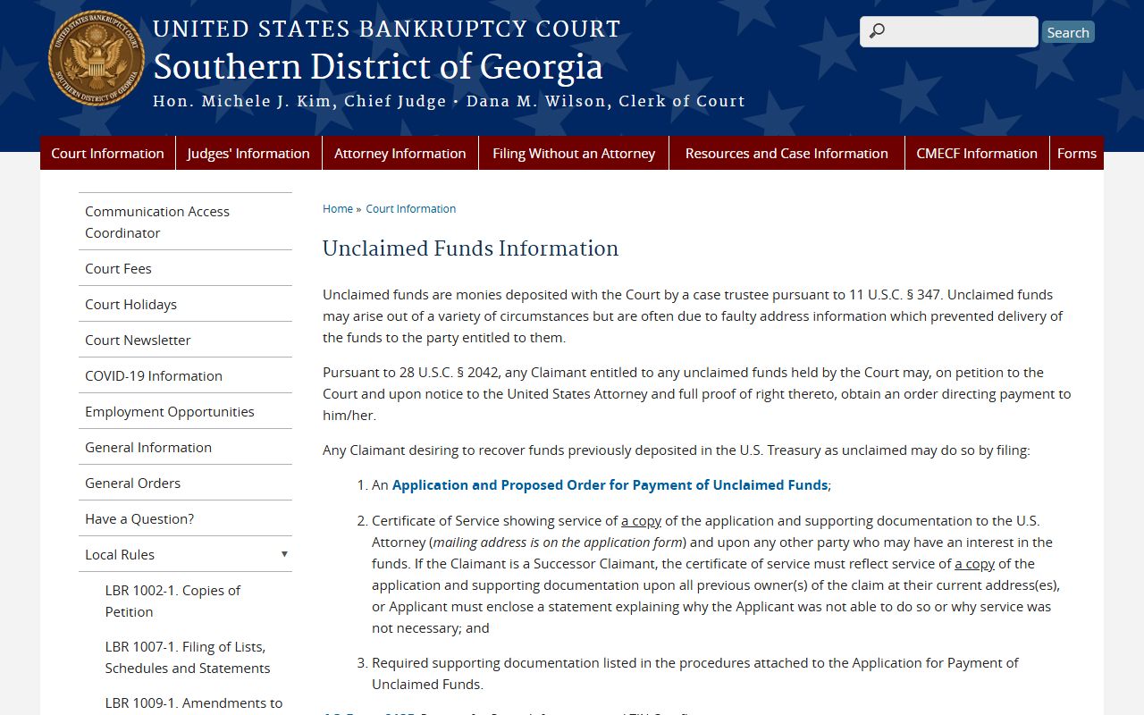 Georgia Unclaimed Money reference image